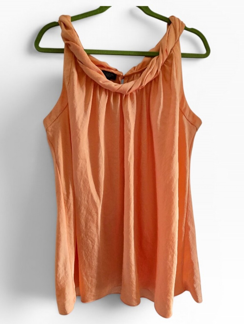 Talbots Women’s Sleeveless Twist Neck Tank Top - Peach